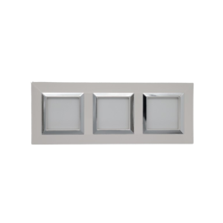 PLAQUE CUBICA 44 CARRÉE BLANC AVEC CADRE CHROMÉ 2+2+2 MODULES|sfh|fdb971150041|