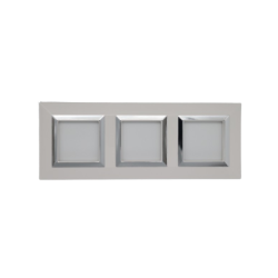 PLAQUE CUBICA 44 CARRÉE BLANC AVEC CADRE CHROMÉ 2+2+2 MODULES|sfh|3c6d0461d51d|