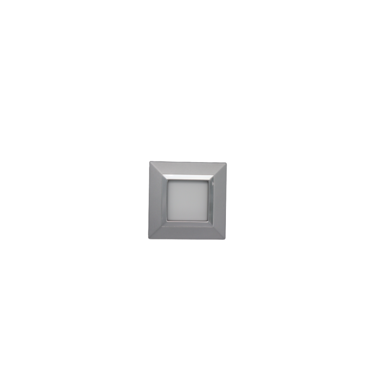 PLAQUE CUBICA 44 CARRÉE GRIS AVEC CADRE CHROMÉ 2 MODULES|sfh|bce11daa7caa|