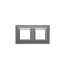 PLAQUE CUBICA 44 CARRÉE GRIS AVEC CADRE CHROMÉ 2+2 MODULES|sfh|c3644f438aab|