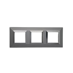 PLAQUE CUBICA 44 CARRÉE GRIS AVEC CADRE CHROMÉ 2+2+2 MODULES|sfh|5e8d6277c7a1|