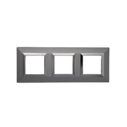 PLAQUE CUBICA 44 CARRÉE GRIS AVEC CADRE CHROMÉ 2+2+2 MODULES|sfh|199caf865a8c|