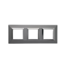 PLAQUE CUBICA 44 CARRÉE GRIS AVEC CADRE CHROMÉ 2+2+2 MODULES|sfh|199caf865a8c|