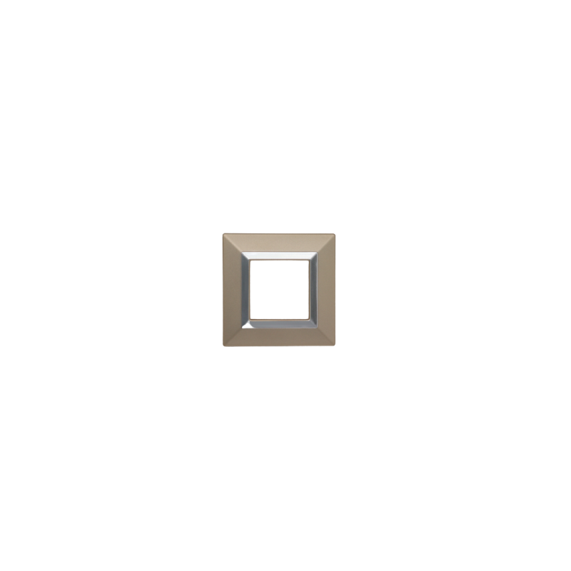 PLAQUE CUBICA 44 CARRÉE CHAMPAGNE AVEC CADRE CHROMÉ 2 MODULES|sfh|d225c1ffdc34|