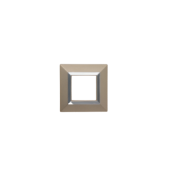 PLAQUE CUBICA 44 CARRÉE CHAMPAGNE AVEC CADRE CHROMÉ 2 MODULES|sfh|dcec2f1f00da|