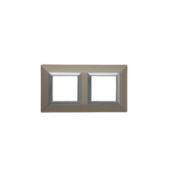 PLAQUE CUBICA 44 CARRÉE CHAMPAGNE AVEC CADRE CHROMÉ 2+2 MODULES|sfh|ae65ebd60437|