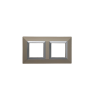 PLAQUE CUBICA 44 CARRÉE CHAMPAGNE AVEC CADRE CHROMÉ 2+2 MODULES|sfh|ae65ebd60437|
