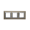 PLAQUE CUBICA 44 CARRÉE CHAMPAGNE AVEC CADRE CHROMÉ 2+2+2 MODULES|sfh|0e6733429356|
