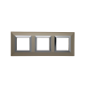 PLAQUE CUBICA 44 CARRÉE CHAMPAGNE AVEC CADRE CHROMÉ 2+2+2 MODULES|sfh|c360a48b907e|