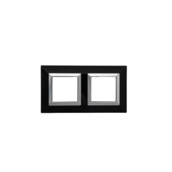PLAQUE CUBICA 44 CARRÉE NOIR AVEC CADRE CHROMÉ 2+2 MODULES|sfh|85c752055e45|