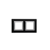 PLAQUE CUBICA 44 CARRÉE NOIR AVEC CADRE CHROMÉ 2+2 MODULES|sfh|03b8581cc438|