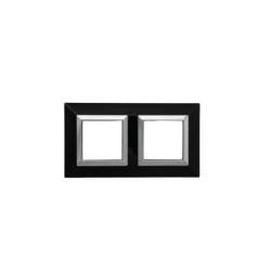 PLAQUE CUBICA 44 CARRÉE NOIR AVEC CADRE CHROMÉ 2+2 MODULES|sfh|5bf843b5f806|