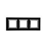 PLAQUE CUBICA 44 CARRÉE NOIR AVEC CADRE CHROMÉ 2+2+2 MODULES|sfh|877d42e432a5|