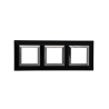 PLAQUE CUBICA 44 CARRÉE NOIR AVEC CADRE CHROMÉ 2+2+2 MODULES|sfh|bf6f8171f5db|