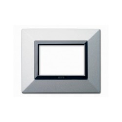 PLAQUE ZAMA 44 RECTANGULAIRE ARGENT OPAQUE 3 MODULES|sfh|ce367fa6435b|