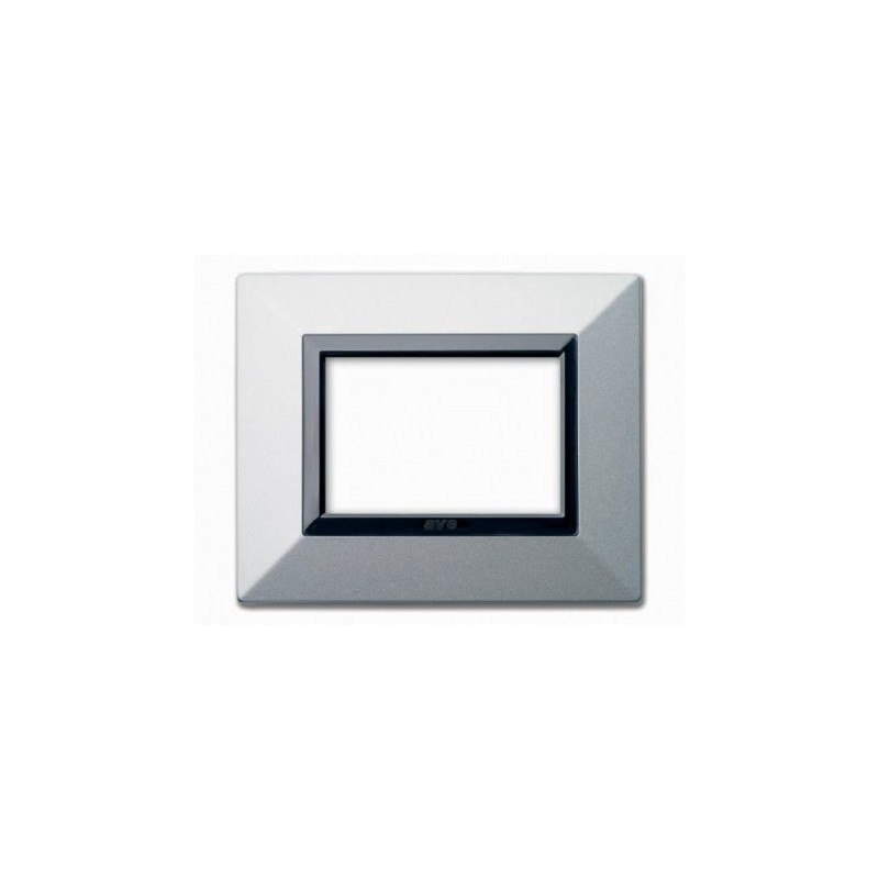 PLAQUE ZAMA 44 RECTANGULAIRE ARGENT OPAQUE 3 MODULES|sfh|ce367fa6435b|