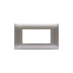 PLAQUE YOUNG 44 RECTANGULAIRE GRIS MÉTALLISÉ 4 MODULES|sfh|0ea64f8e7738|