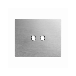 PLAQUE NEW STYLE 44 RECTANGULAIRE ALUMUNIUM NATUREL BROSSÉ 3 MODULES 2 COMMANDES|sfh|f06bbfaff3a7|