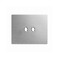 PLAQUE NEW STYLE 44 RECTANGULAIRE ALUMUNIUM NATUREL BROSSÉ 3 MODULES 2 COMMANDES|sfh|060bcd336a03|