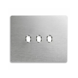 PLAQUE NEW STYLE 44 RECTANGULAIRE ALUMUNIUM NATUREL BROSSÉ 3 MODULES 3 COMMANDES|sfh|d3020f2b8dff|