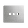 PLAQUE NEW STYLE 44 RECTANGULAIRE ALUMUNIUM NATUREL BROSSÉ 3 MODULES 3 COMMANDES|sfh|d3020f2b8dff|