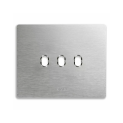 PLAQUE NEW STYLE 44 RECTANGULAIRE ALUMUNIUM NATUREL BROSSÉ 3 MODULES 3 COMMANDES|sfh|d1ef2da31ad8|
