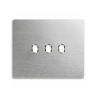 PLAQUE NEW STYLE 44 RECTANGULAIRE ALUMUNIUM NATUREL BROSSÉ 3 MODULES 3 COMMANDES|sfh|8331ea2285e4|