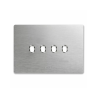 PLAQUE NEW STYLE 44 RECTANGULAIRE ALUMUNIUM NATUREL BROSSÉ 4 MODULES 4 COMMANDES|sfh|3c37d8e5a17a|
