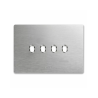 PLAQUE NEW STYLE 44 RECTANGULAIRE ALUMUNIUM NATUREL BROSSÉ 4 MODULES 4 COMMANDES|sfh|78f78bd121f3|