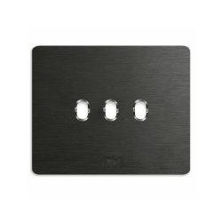 PLAQUE NEW STYLE 44 RECTANGULAIRE ALUMUNIUM ANTHRACITE BROSSÉ 3 MODULES 3 COMMANDES|sfh|15720dd190ad|