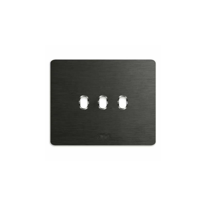 PLAQUE NEW STYLE 44 RECTANGULAIRE ALUMUNIUM ANTHRACITE BROSSÉ 3 MODULES 3 COMMANDES|sfh|15720dd190ad|