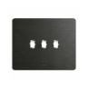 PLAQUE NEW STYLE 44 RECTANGULAIRE ALUMUNIUM ANTHRACITE BROSSÉ 3 MODULES 3 COMMANDES|sfh|15720dd190ad|
