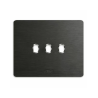 PLAQUE NEW STYLE 44 RECTANGULAIRE ALUMUNIUM ANTHRACITE BROSSÉ 3 MODULES 3 COMMANDES|sfh|6159f3baa2d7|