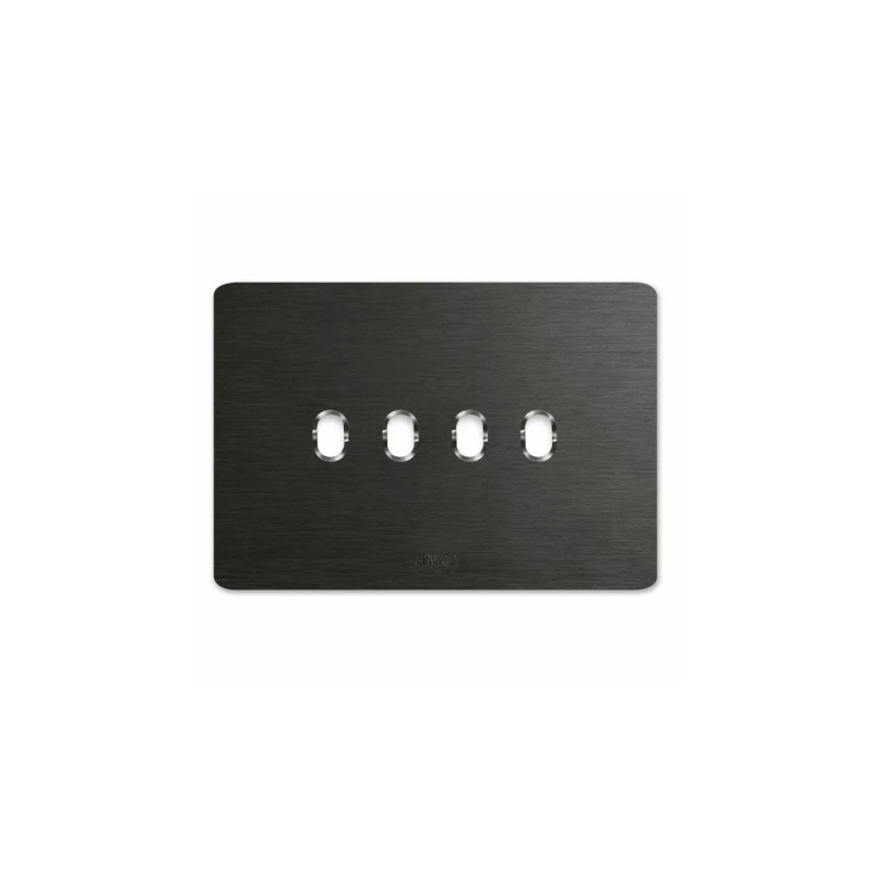 PLAQUE NEW STYLE 44 RECTANGULAIRE ALUMUNIUM ANTHRACITE BROSSÉ 4 MODULES 4 COMMANDES|sfh|f613daecc5bf|