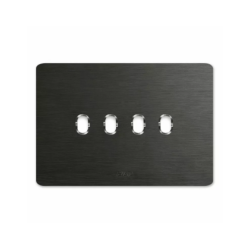 PLAQUE NEW STYLE 44 RECTANGULAIRE ALUMUNIUM ANTHRACITE BROSSÉ 4 MODULES 4 COMMANDES|sfh|834d63b87bca|
