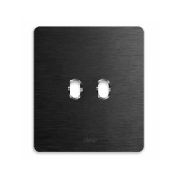 PLAQUE NEW STYLE 44 CARREE ALUMUNIUM ANTHRACITEBROSSÉ 2 MODULES 1 COMMANDE|sfh|08728ad50d0b|