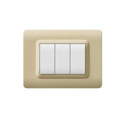 PLAQUE TECHNOPOLYMERE 44 RECTANGULAIRE CHAMPAGNE 3 MODULES|sfh|97c8ecef7acf|