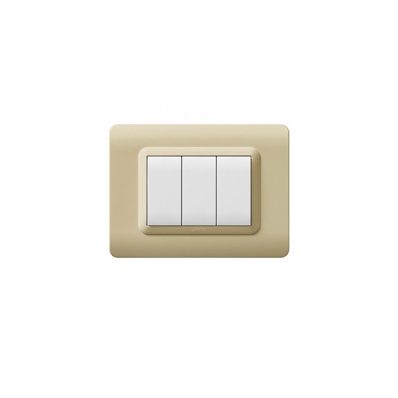 PLAQUE TECHNOPOLYMERE 44 RECTANGULAIRE CHAMPAGNE 3 MODULES|sfh|97c8ecef7acf|