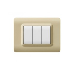 PLAQUE TECHNOPOLYMERE 44 RECTANGULAIRE CHAMPAGNE 3 MODULES|sfh|405bc90b5e4d|
