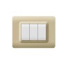 PLAQUE TECHNOPOLYMERE 44 RECTANGULAIRE CHAMPAGNE 3 MODULES|sfh|9ba278bb7aa2|