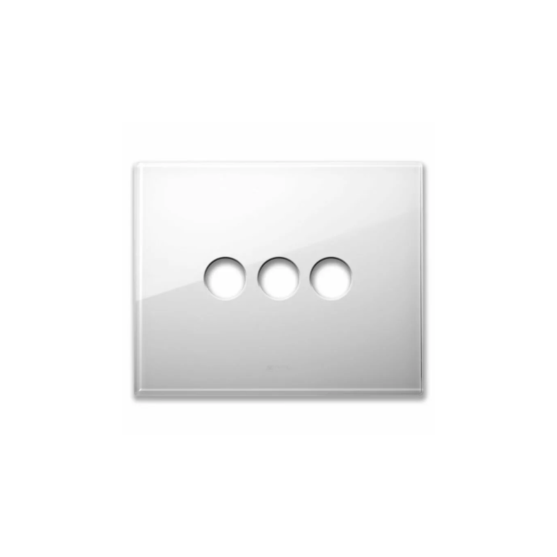 PLAQUE NEW STYLE 44 RECTANGULAIRE VERRE BLANC 3 MODULES 3 COMMANDES|sfh|581dcf3c28d9|