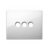 PLAQUE NEW STYLE 44 RECTANGULAIRE VERRE BLANC 3 MODULES 3 COMMANDES|sfh|581dcf3c28d9|