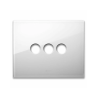 PLAQUE NEW STYLE 44 RECTANGULAIRE VERRE BLANC 3 MODULES 3 COMMANDES|sfh|88ece045f375|
