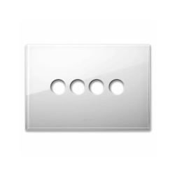 PLAQUE NEW STYLE 44 RECTANGULAIRE VERRE BLANC 4 MODULES 4 COMMANDES|sfh|fe4caf0bec40|