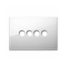 PLAQUE NEW STYLE 44 RECTANGULAIRE VERRE BLANC 4 MODULES 4 COMMANDES|sfh|fe4caf0bec40|