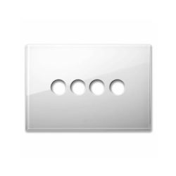 PLAQUE NEW STYLE 44 RECTANGULAIRE VERRE BLANC 4 MODULES 4 COMMANDES|sfh|e725cf1a8048|