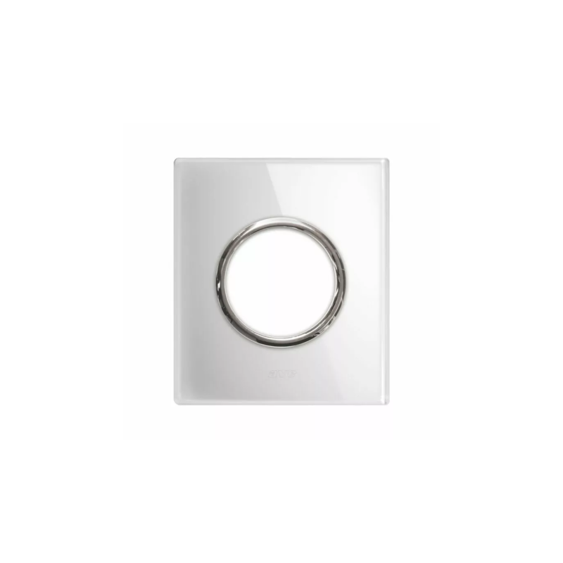 PLAQUE NEW STYLE 44 RECTANGULAIRE VERRE BLANC 2 MODULES POUR 1 PRISE DE COURANT|sfh|403f00d7fe6a|