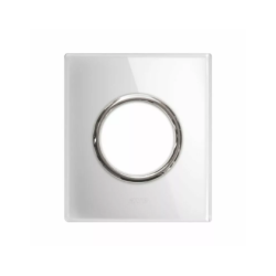 PLAQUE NEW STYLE 44 RECTANGULAIRE VERRE BLANC 2 MODULES POUR 1 PRISE DE COURANT|sfh|d6f03b589393|