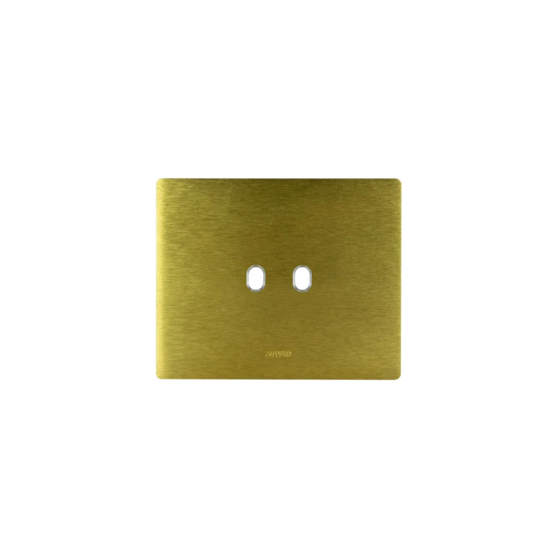 PLAQUE NEW STYLE 44 RECTANGULAIRE ALUMUNIUM COULEUR OR BROSSÉ 3 MODULES 2 COMMANDES|sfh|0abc0be0be95|