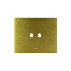 PLAQUE NEW STYLE 44 RECTANGULAIRE ALUMUNIUM COULEUR OR BROSSÉ 3 MODULES 2 COMMANDES|sfh|1c36a2d30d64|